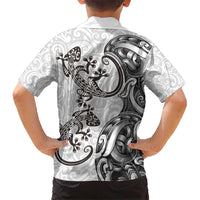 New Zealand Gecko Maori Art Tattoo Kid Hawaiian Shirt White Color LT03 - Polynesian Pride