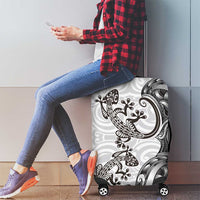 New Zealand Gecko Maori Art Tattoo Luggage Cover White Color