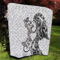 New Zealand Gecko Maori Art Tattoo Quilt White Color LT03 - Polynesian Pride