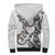 New Zealand Gecko Maori Art Tattoo Sherpa Hoodie White Color