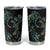 New Zealand Gecko Maori Art Tattoo Tumbler Cup Paua Shell Mode with Silver Fern Pattern