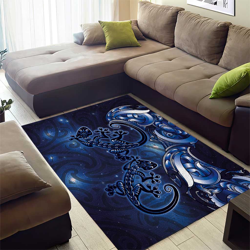 New Zealand Gecko Maori Art Tattoo Area Rug Matariki Mode LT03 - Polynesian Pride