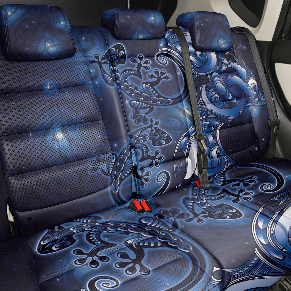 New Zealand Gecko Maori Art Tattoo Back Car Seat Cover Matariki Mode LT03 - Polynesian Pride