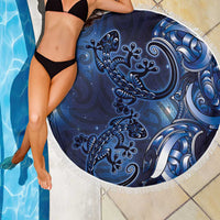 New Zealand Gecko Maori Art Tattoo Beach Blanket Matariki Mode LT03 - Polynesian Pride