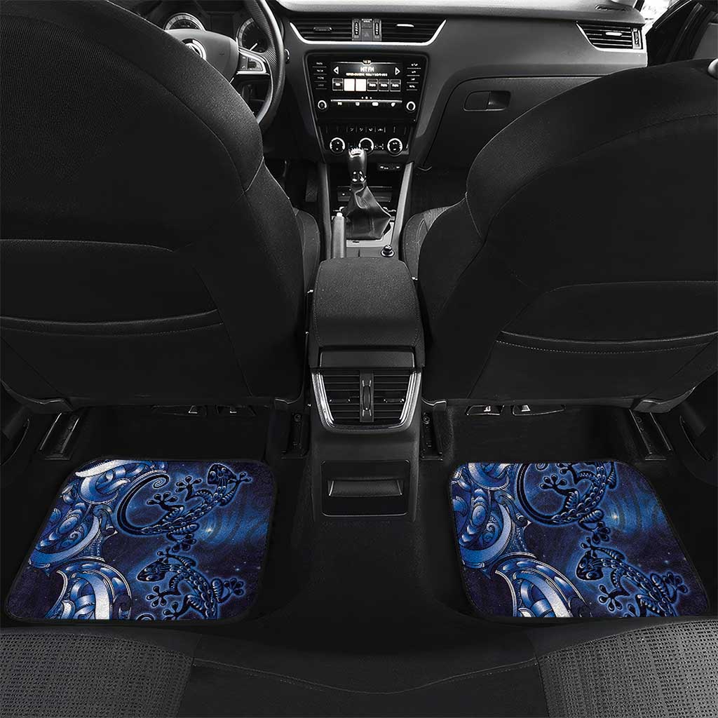 New Zealand Gecko Maori Art Tattoo Car Mats Matariki Mode LT03 Set 2pcs - Back Blue - Polynesian Pride