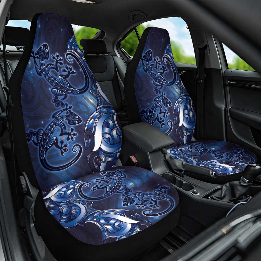 New Zealand Gecko Maori Art Tattoo Car Seat Cover Matariki Mode LT03 One Size Blue - Polynesian Pride