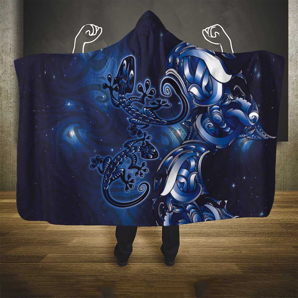 New Zealand Gecko Maori Art Tattoo Hooded Blanket Matariki Mode LT03 - Polynesian Pride