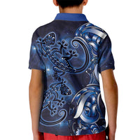New Zealand Gecko Maori Art Tattoo Kid Polo Shirt Matariki Mode LT03 - Polynesian Pride