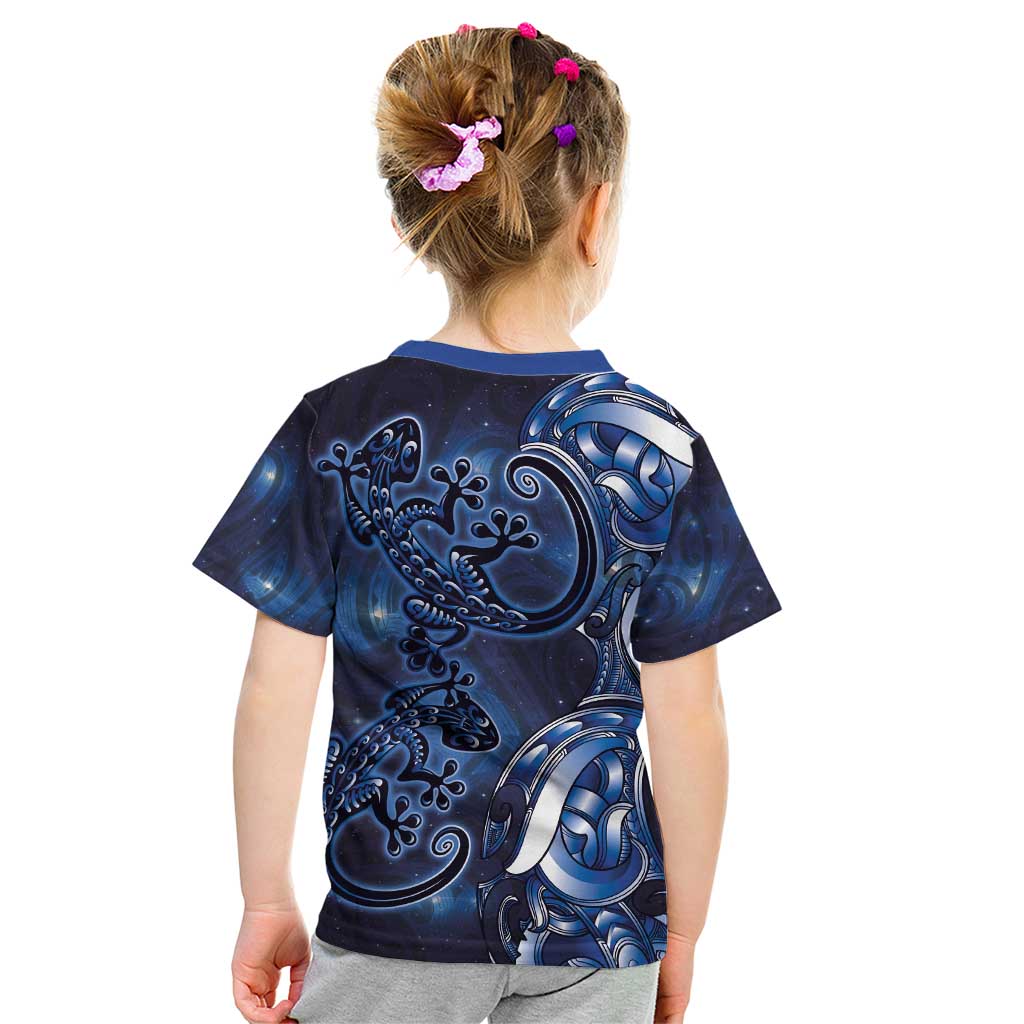 New Zealand Gecko Maori Art Tattoo Kid T Shirt Matariki Mode LT03 - Polynesian Pride