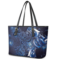 New Zealand Gecko Maori Art Tattoo Leather Tote Bag Matariki Mode LT03 - Polynesian Pride
