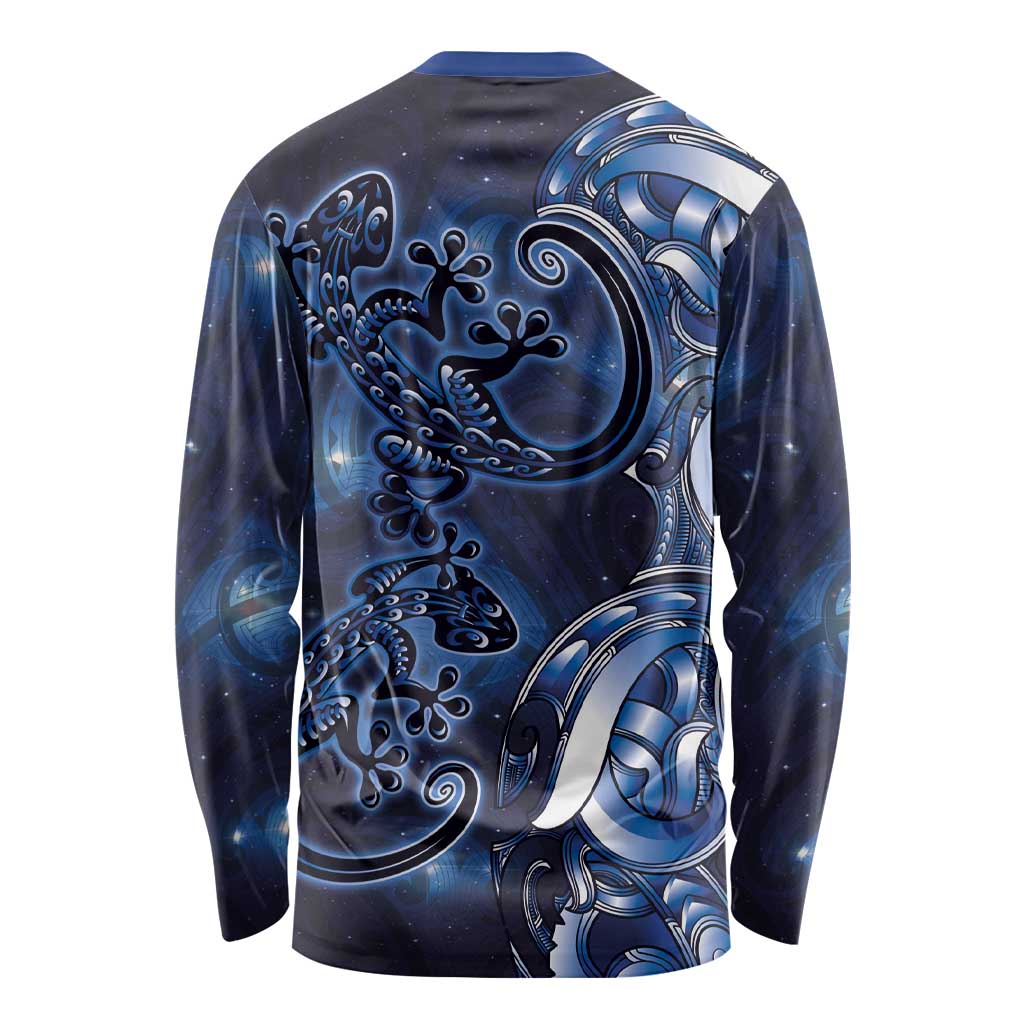 New Zealand Gecko Maori Art Tattoo Long Sleeve Shirt Matariki Mode LT03 - Polynesian Pride