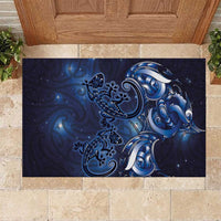New Zealand Gecko Maori Art Tattoo Rubber Doormat Matariki Mode LT03 Blue - Polynesian Pride