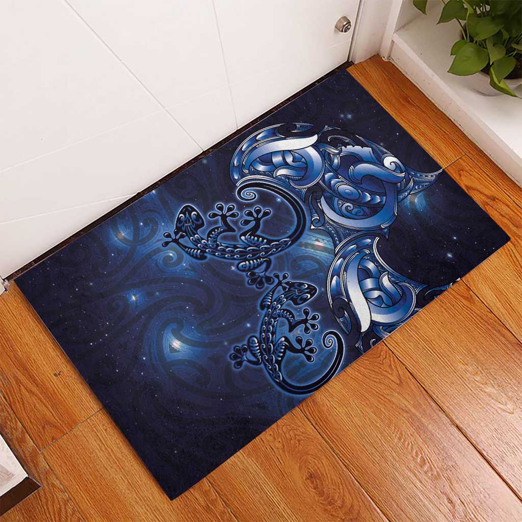New Zealand Gecko Maori Art Tattoo Rubber Doormat Matariki Mode LT03 - Polynesian Pride