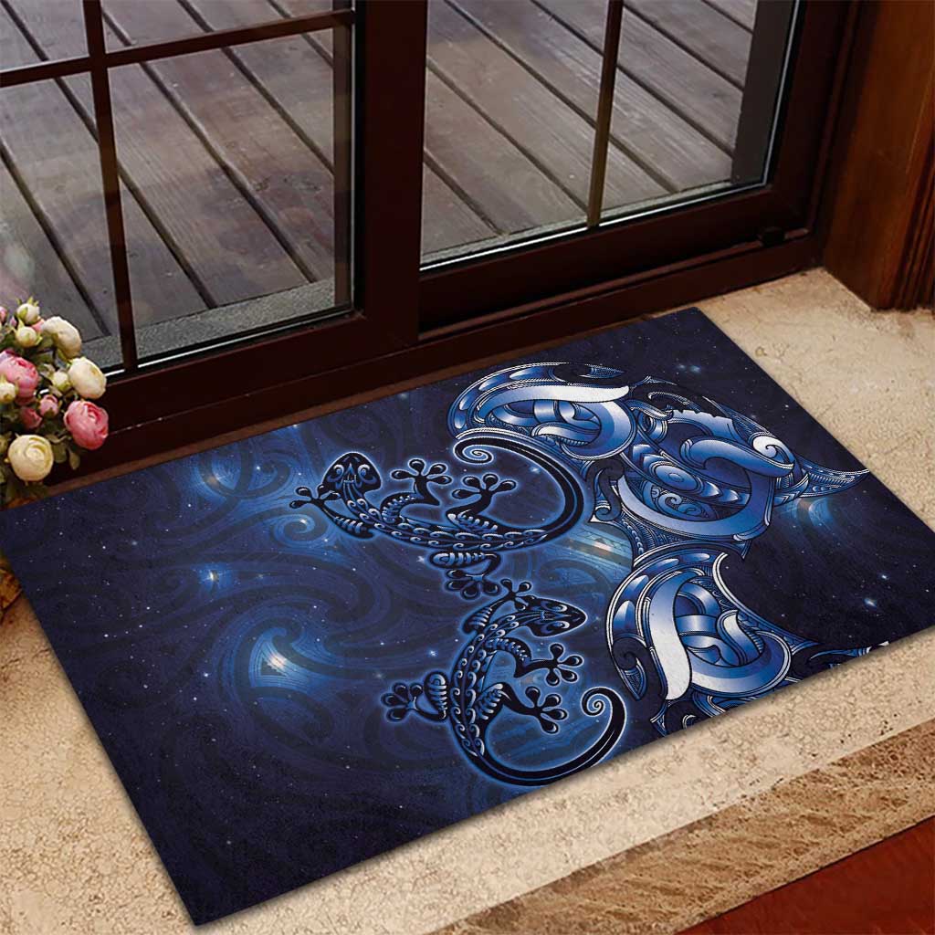 New Zealand Gecko Maori Art Tattoo Rubber Doormat Matariki Mode LT03 - Polynesian Pride