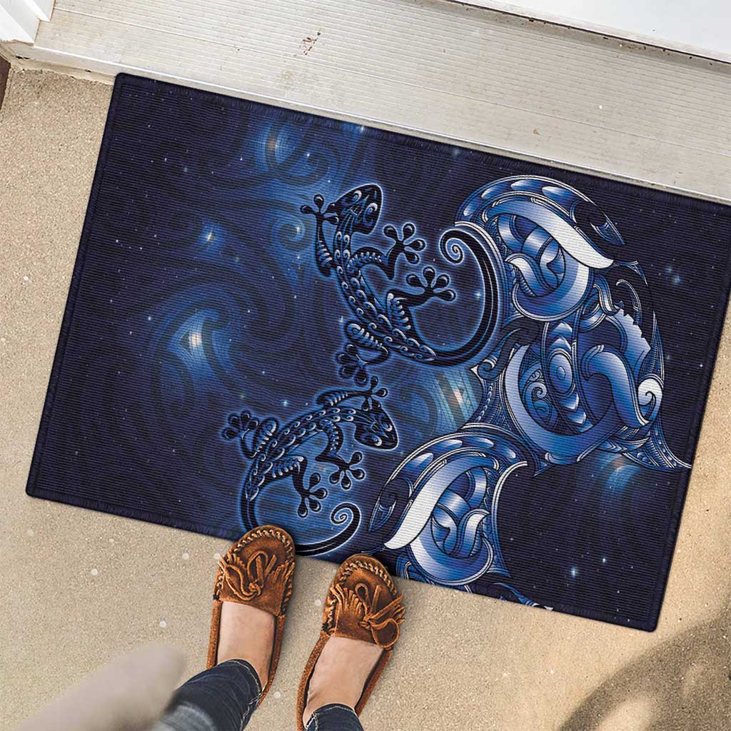 New Zealand Gecko Maori Art Tattoo Rubber Doormat Matariki Mode LT03 - Polynesian Pride