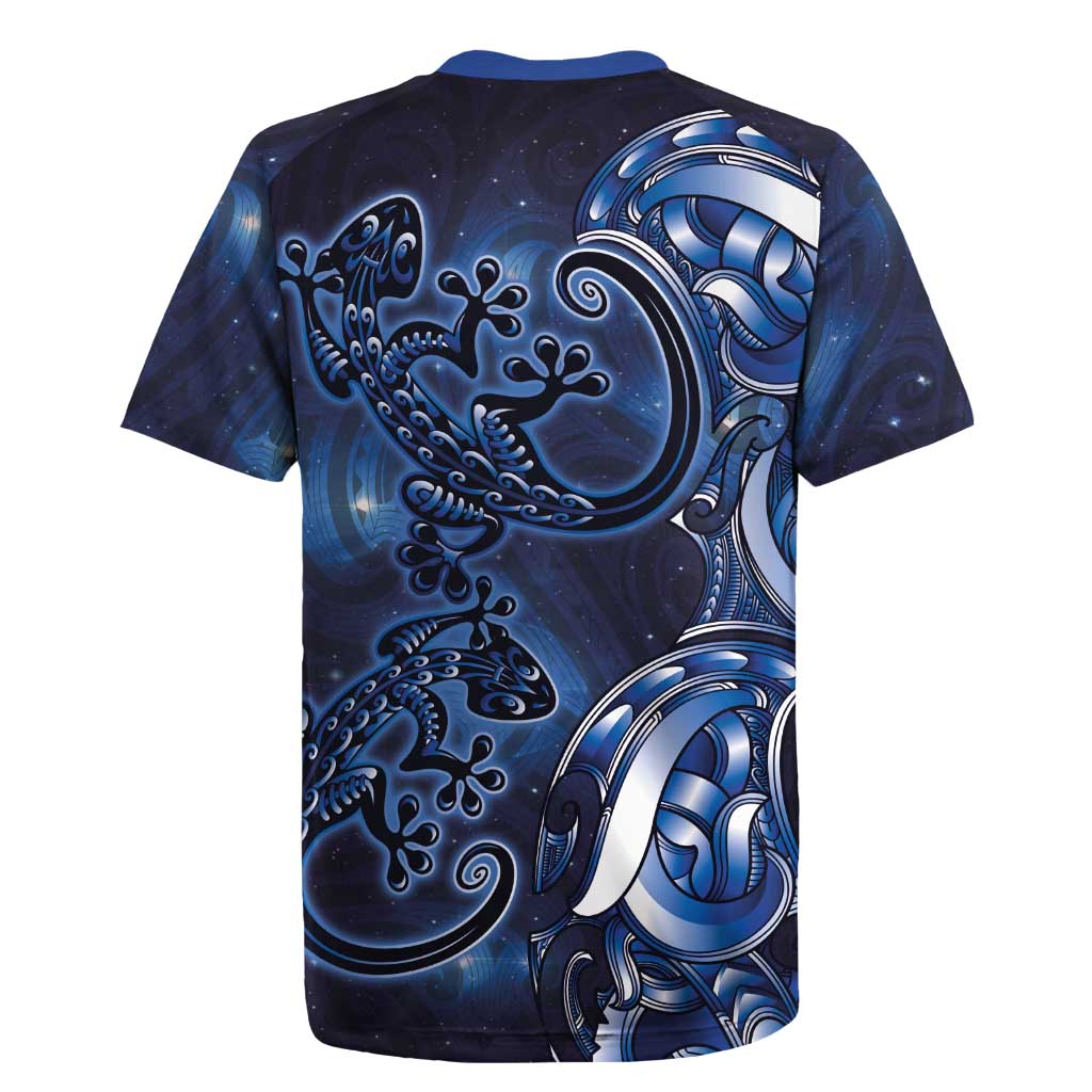 New Zealand Gecko Maori Art Tattoo Rugby Jersey Matariki Mode LT03 - Polynesian Pride