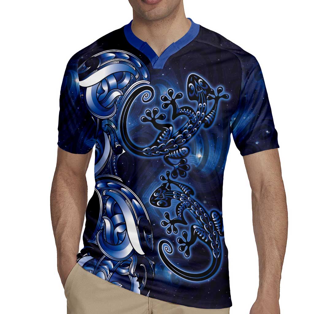 New Zealand Gecko Maori Art Tattoo Rugby Jersey Matariki Mode LT03 - Polynesian Pride
