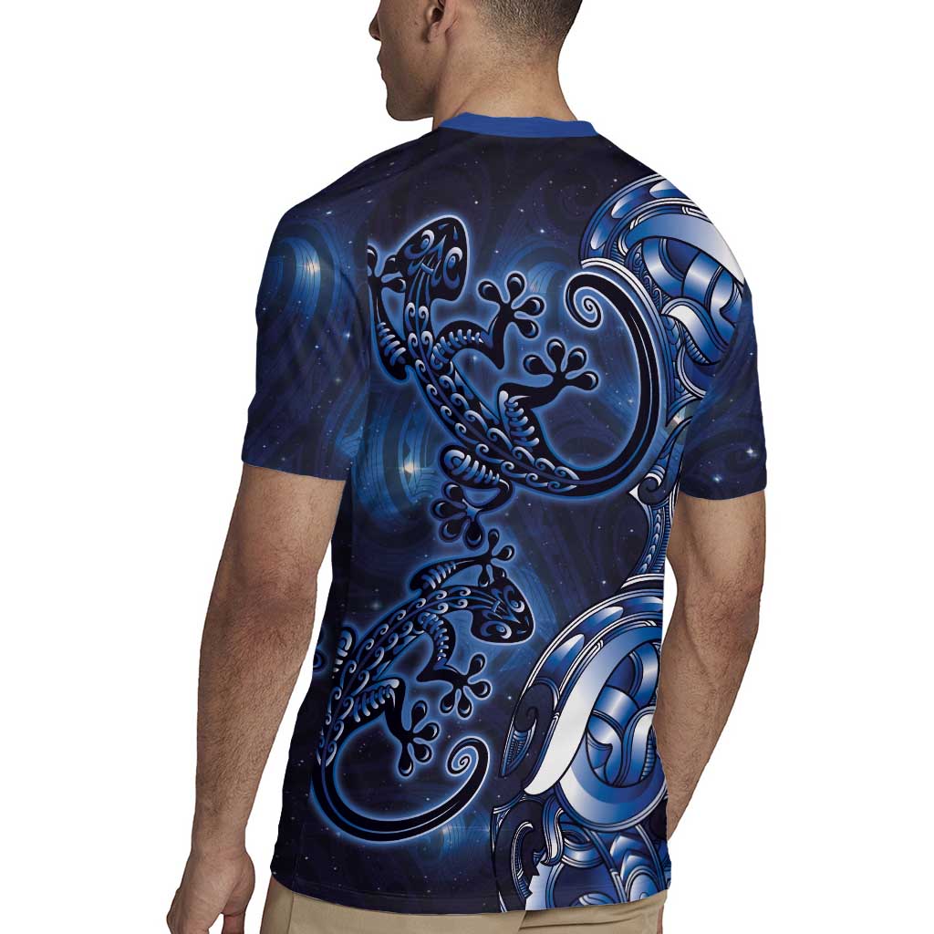 New Zealand Gecko Maori Art Tattoo Rugby Jersey Matariki Mode LT03 - Polynesian Pride