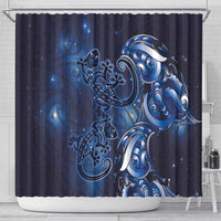 New Zealand Gecko Maori Art Tattoo Shower Curtain Matariki Mode LT03 - Polynesian Pride