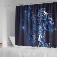 New Zealand Gecko Maori Art Tattoo Shower Curtain Matariki Mode LT03 - Polynesian Pride