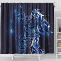 New Zealand Gecko Maori Art Tattoo Shower Curtain Matariki Mode LT03 - Polynesian Pride