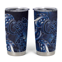 New Zealand Gecko Maori Art Tattoo Tumbler Cup Matariki Mode LT03 Blue - Polynesian Pride