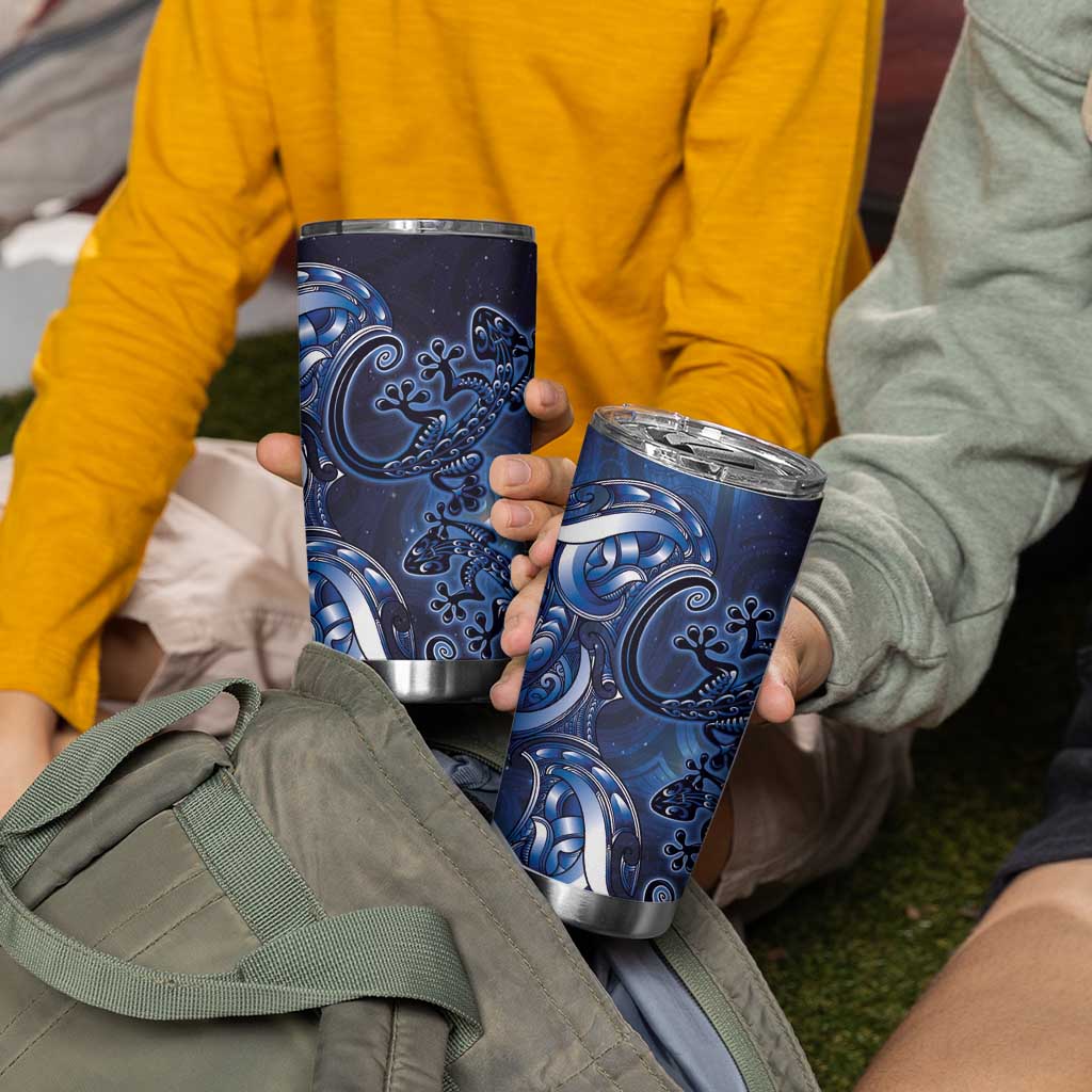 New Zealand Gecko Maori Art Tattoo Tumbler Cup Matariki Mode LT03 - Polynesian Pride