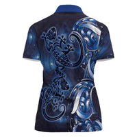 New Zealand Gecko Maori Art Tattoo Women Polo Shirt Matariki Mode LT03 - Polynesian Pride