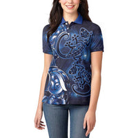 New Zealand Gecko Maori Art Tattoo Women Polo Shirt Matariki Mode LT03 - Polynesian Pride
