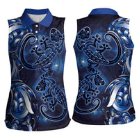 New Zealand Gecko Maori Art Tattoo Women Sleeveless Polo Shirt Matariki Mode LT03 - Polynesian Pride