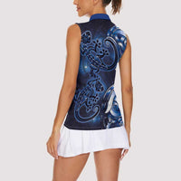 New Zealand Gecko Maori Art Tattoo Women Sleeveless Polo Shirt Matariki Mode LT03 - Polynesian Pride