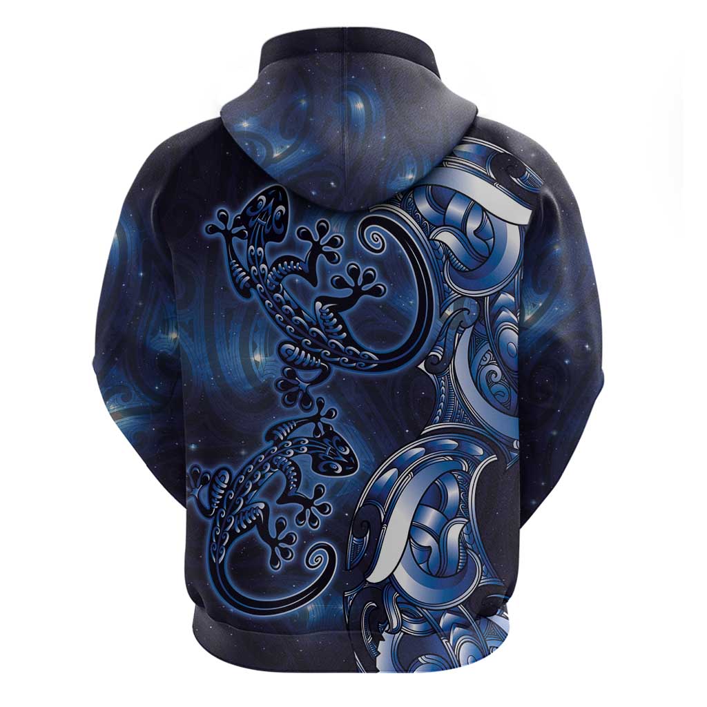 New Zealand Gecko Maori Art Tattoo Zip Hoodie Matariki Mode LT03 - Polynesian Pride