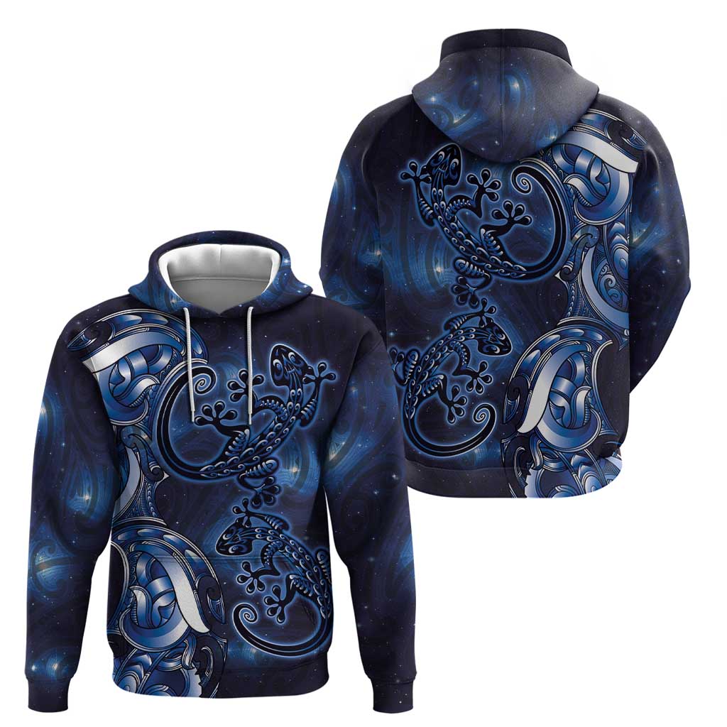 New Zealand Gecko Maori Art Tattoo Zip Hoodie Matariki Mode LT03 - Polynesian Pride