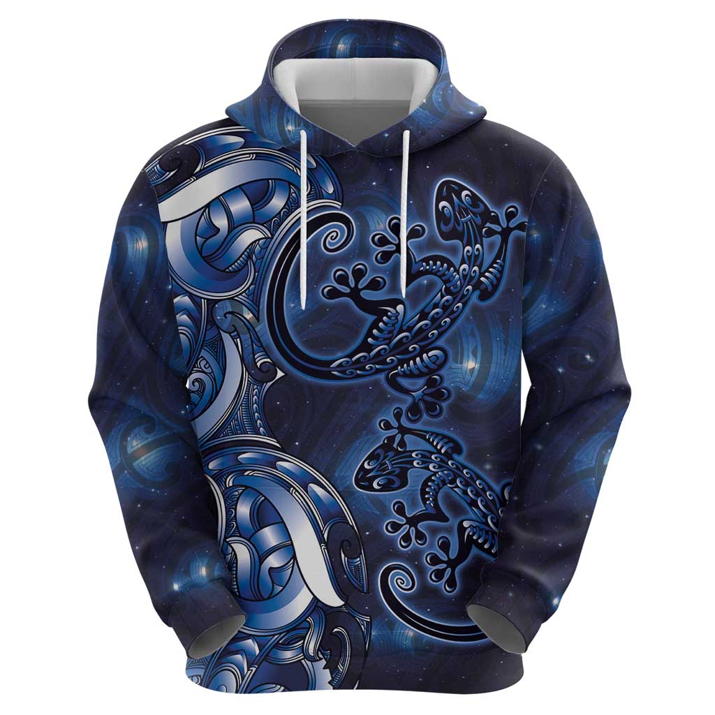 New Zealand Gecko Maori Art Tattoo Zip Hoodie Matariki Mode LT03 - Polynesian Pride