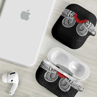 Samoan Traditional Art Tattoos AirPods Case Tatau Tribal Motifs with Ula Fala Black - Polynesian Pride