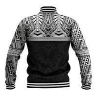 Samoan Traditional Art Tattoos Baseball Jacket Tatau Tribal Motifs with Ula Fala Black - Polynesian Pride