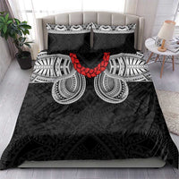 Samoan Traditional Art Tattoos Bedding Set Tatau Tribal Motifs with Ula Fala Black LT03 - Polynesian Pride