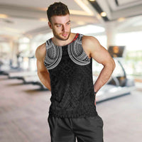 Samoan Traditional Art Tattoos Men Tank Top Tatau Tribal Motifs with Ula Fala Black - Polynesian Pride