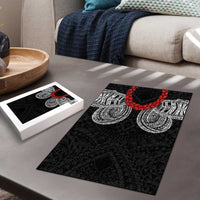 Samoan Traditional Art Tattoos Puzzle Tatau Tribal Motifs with Ula Fala Black - Polynesian Pride