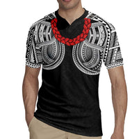 Samoan Traditional Art Tattoos Rugby Jersey Tatau Tribal Motifs with Ula Fala Black LT03 - Polynesian Pride