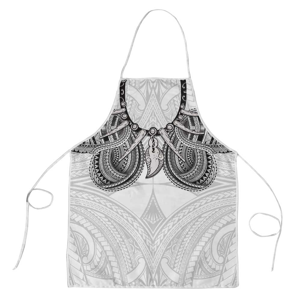 Samoan Traditional Art Tattoos Apron Tatau Tribal Motifs with Ula Nifo White - Polynesian Pride