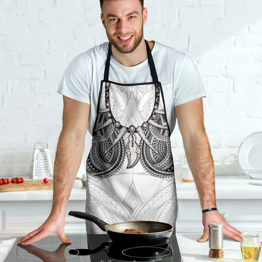 Samoan Traditional Art Tattoos Apron Tatau Tribal Motifs with Ula Nifo White - Polynesian Pride