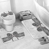 Samoan Traditional Art Tattoos Bathroom Set Tatau Tribal Motifs with Ula Nifo White - Polynesian Pride