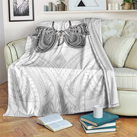 Samoan Traditional Art Tattoos Blanket Tatau Tribal Motifs with Ula Nifo White - Polynesian Pride