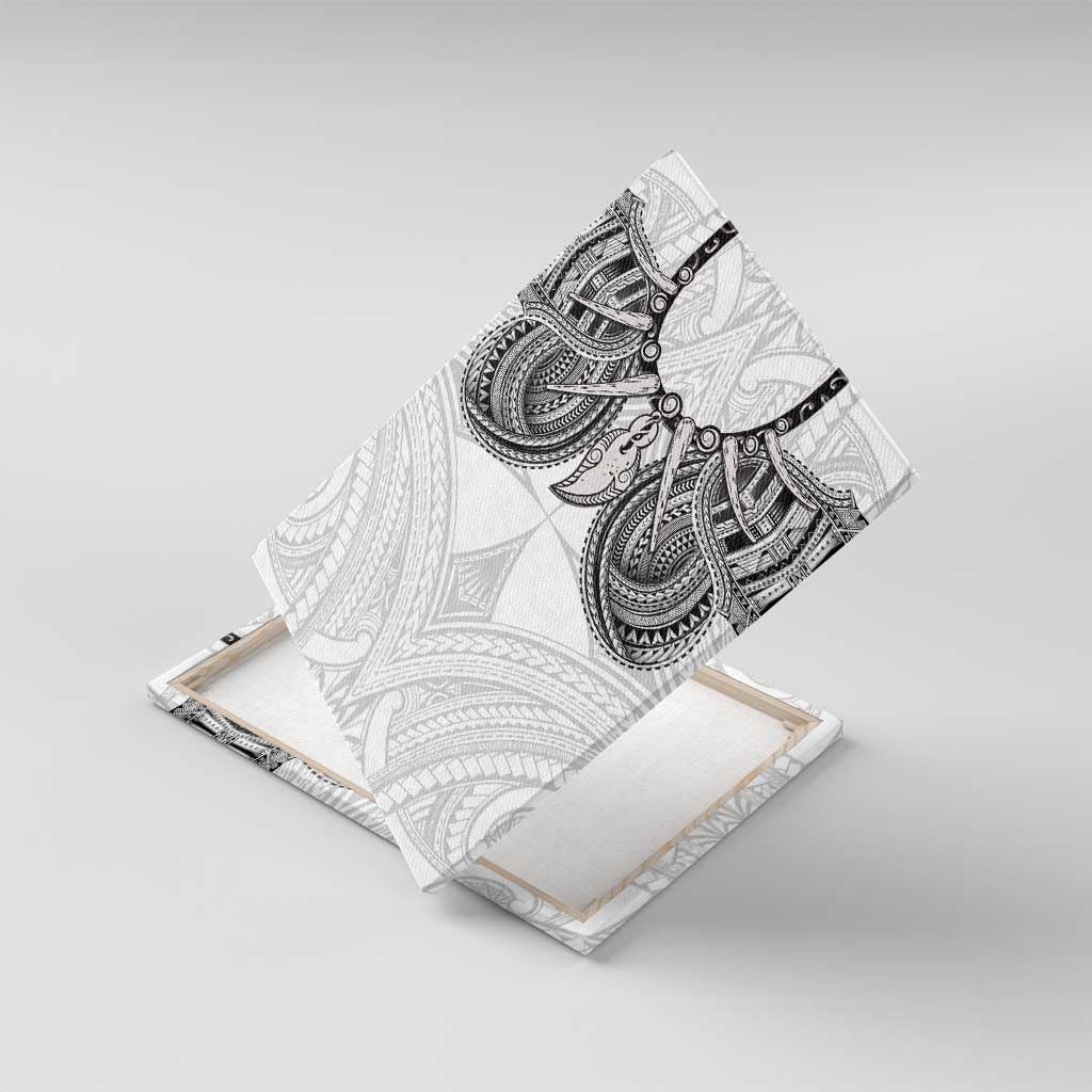 Samoan Traditional Art Tattoos Canvas Wall Art Tatau Tribal Motifs with Ula Nifo White - Polynesian Pride