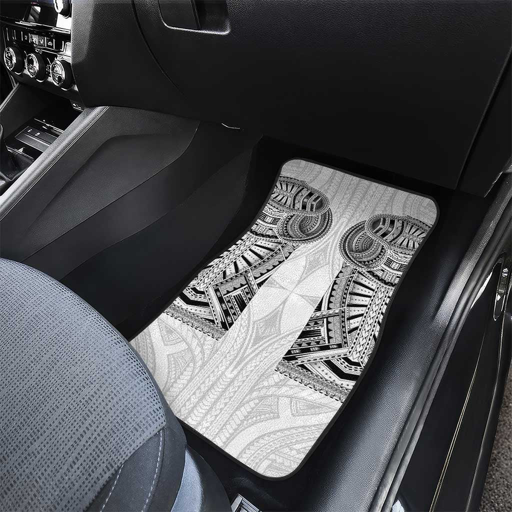 Samoan Traditional Art Tattoos Car Mats Tatau Tribal Motifs with Ula Nifo White - Polynesian Pride