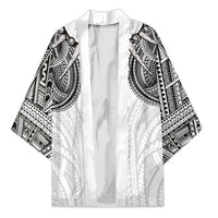 Samoan Traditional Art Tattoos Kimono Tatau Tribal Motifs with Ula Nifo White - Polynesian Pride