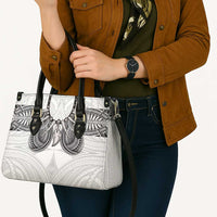 Samoan Traditional Art Tattoos Leather Bag Tatau Tribal Motifs with Ula Nifo White - Polynesian Pride