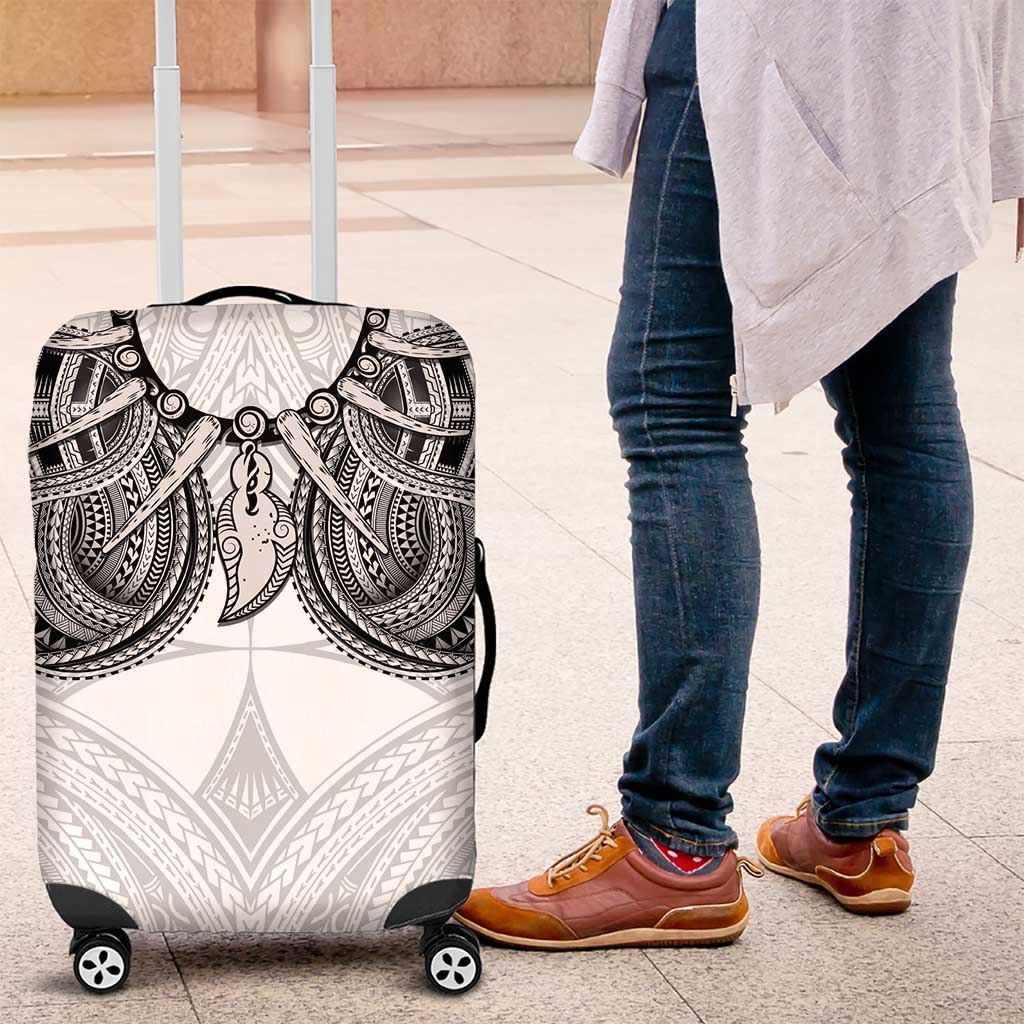 Samoan Traditional Art Tattoos Luggage Cover Tatau Tribal Motifs with Ula Nifo White - Polynesian Pride