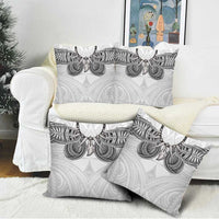 Samoan Traditional Art Tattoos Pillow Cover Tatau Tribal Motifs with Ula Nifo White - Polynesian Pride